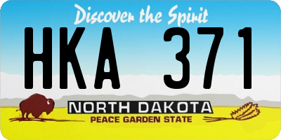 ND license plate HKA371