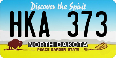 ND license plate HKA373