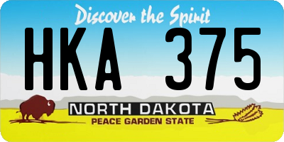 ND license plate HKA375