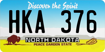 ND license plate HKA376