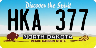 ND license plate HKA377