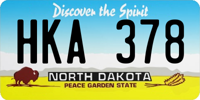 ND license plate HKA378