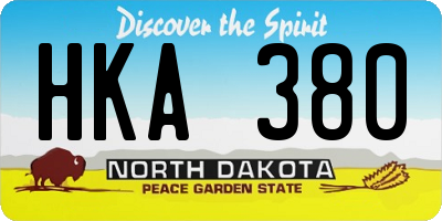 ND license plate HKA380