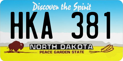 ND license plate HKA381