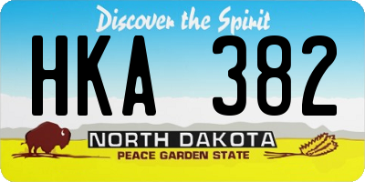 ND license plate HKA382