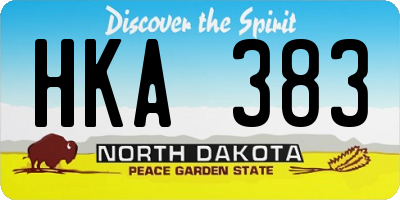ND license plate HKA383