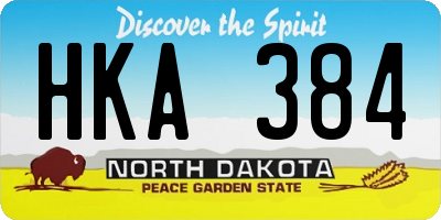 ND license plate HKA384