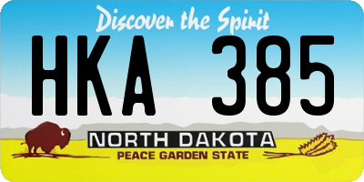 ND license plate HKA385