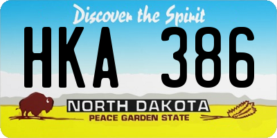 ND license plate HKA386