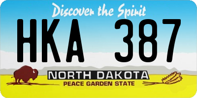 ND license plate HKA387