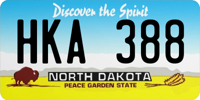 ND license plate HKA388