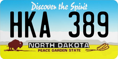 ND license plate HKA389