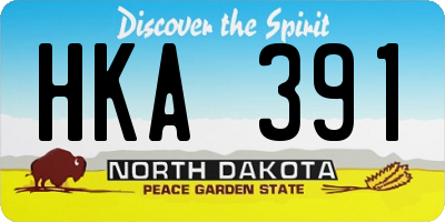 ND license plate HKA391