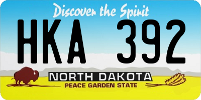 ND license plate HKA392