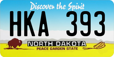 ND license plate HKA393