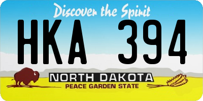 ND license plate HKA394