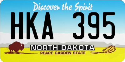 ND license plate HKA395