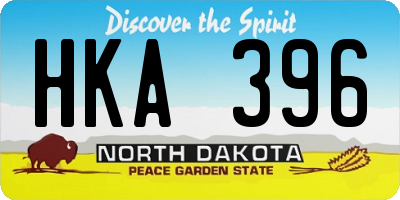 ND license plate HKA396