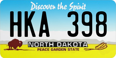 ND license plate HKA398