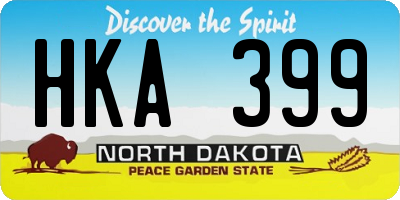 ND license plate HKA399