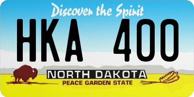 ND license plate HKA400