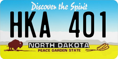 ND license plate HKA401