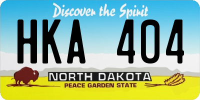ND license plate HKA404