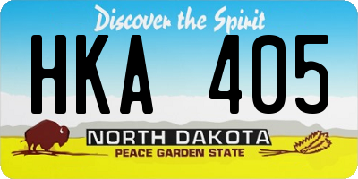 ND license plate HKA405