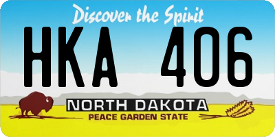 ND license plate HKA406