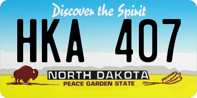 ND license plate HKA407