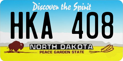 ND license plate HKA408