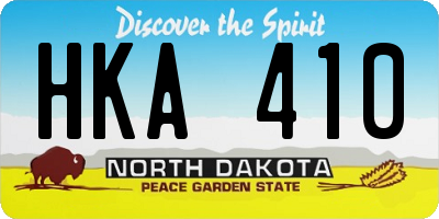 ND license plate HKA410