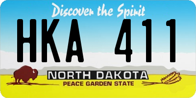 ND license plate HKA411