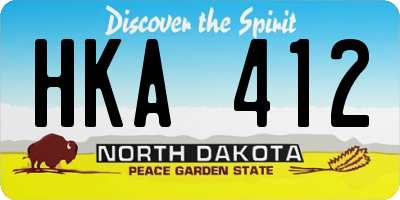 ND license plate HKA412