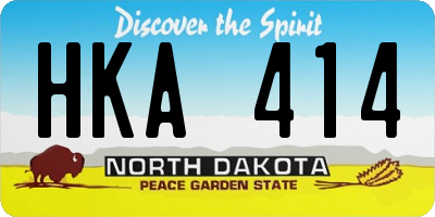 ND license plate HKA414