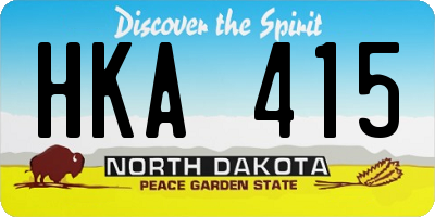 ND license plate HKA415