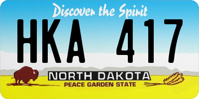 ND license plate HKA417