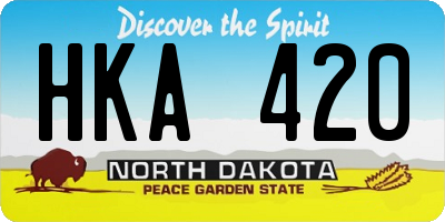 ND license plate HKA420