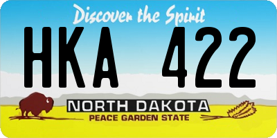 ND license plate HKA422