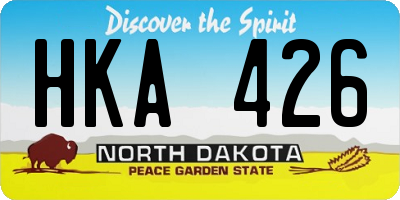 ND license plate HKA426