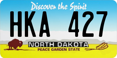 ND license plate HKA427