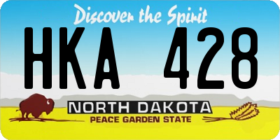 ND license plate HKA428