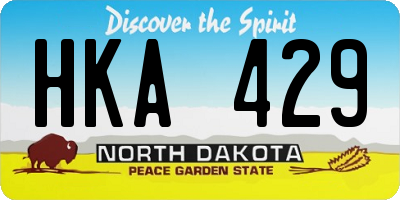 ND license plate HKA429