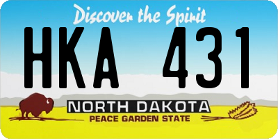 ND license plate HKA431