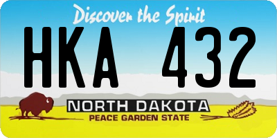 ND license plate HKA432