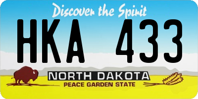 ND license plate HKA433