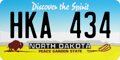 ND license plate HKA434