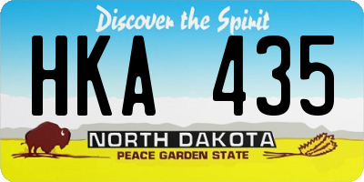 ND license plate HKA435