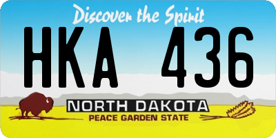 ND license plate HKA436