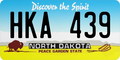 ND license plate HKA439